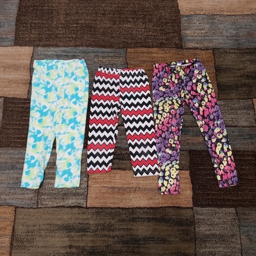 girls size 5 leggings bundle of 3